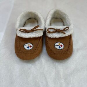 Pittsburgh Steelers Brown Moccasin Slippers